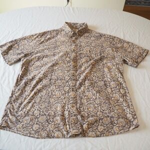 Faherty Breeze Hemp Blend Short Sleeve Camp Shirt Men's XXL AOP Floral Button
